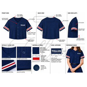 Maillot de baseball uni, coupe courte, toutes tailles et couleurs disponibles, séchage rapide, coupe ample, pour femme. - Product Image 5