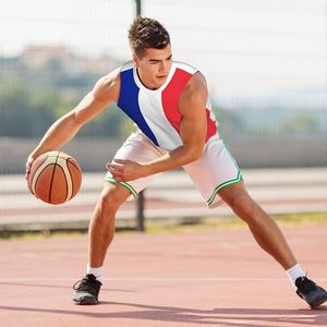 France Flag Basketball Jersey Sports Jerseys for Men Running Fitness Training Sleeveless <b>T</b> <b>Shirt</b> - Product Image 3