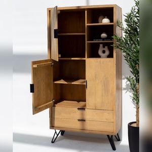 ตู้ไม้แวนดาน่า เวสต้า เทอร์รา พร้อมชั้นวางของขนาดเล็ก ดีไซน์ทันสมัยสำหรับจัดเก็บของทำจากไม้เนื้อแข็ง - Product Image 5