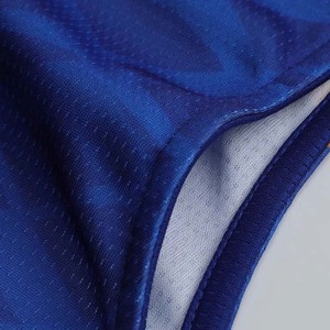 Conjunto de camiseta y pantalones cortos de fútbol sin mangas para hombre, azul y naranja, ropa deportiva de poliéster que absorbe la humedad, para todas las estaciones - Product Image 5