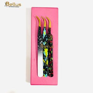 Stainless Steel 3PCS Lash Tweezers Set <b>Pink</b> Kit Professional Beauty Technicians <b>Tool</b> Custom Logo Smooth Tip Durable - Product Image 1