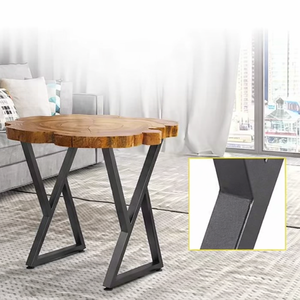 Pieds de table en métal en forme de X de 28 pouces, pieds de table à manger en acier robuste, base de meubles DIY pour bureau, table basse, noir EDPTBL001 - Product Image 1