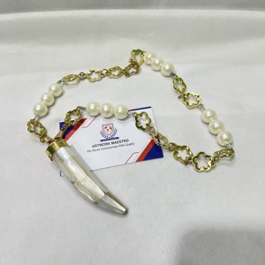 Sea Shell Naturally Handmade Artisans Practised Well Made High Quality <b>Locket</b> Fancy Pendant with Brass Work New Bijoux Design - Product Image 2