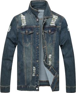 Veste en jean bleu premium pour homme, style vintage délavé à l'acide, séchage rapide, 100 % coton, décontractée, streetwear, voyage, mode outdoor - Product Image 1