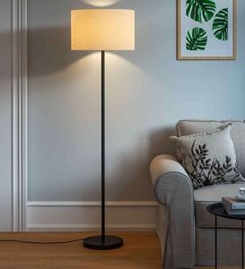Luxury white cotton <b>shade</b> club floor lamp with metal base oem odm low moq factory price wholesale bulk supply - Product Image 3
