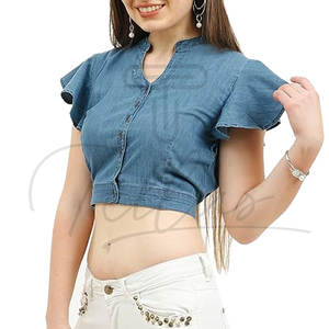 Crop top en jean de haute qualité pour femme, tendance et léger - Product Image 2