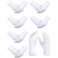 Nouveaux Gants Blancs en Coton de Haute Qualité pour Hommes et Femmes, à Doigts Entiers, Extensibles, pour Soirées, Cérémonies et Mariages, Modèle 2026