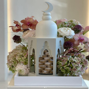 Boîte décorative pour l'intérieur, couleur bleu ciel, décorations de Ramadan de haute qualité, design lune, avec couvercle - Product Image 2