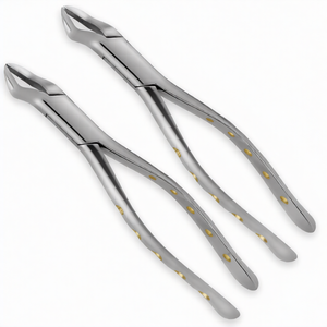 2 Piezas de Fórceps Dentales para Extracción 88R 88L, Agarre de Pitón Hueco Dorado, Juego de Herramientas Quirúrgicas de Extracción de Acero Inoxidable, Kit Manual - Product Image 1