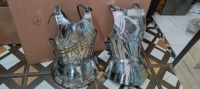 Baju Zirah Besi Abad Pertengahan Berlapis Perak Ukiran Seni Kuno Koleksi