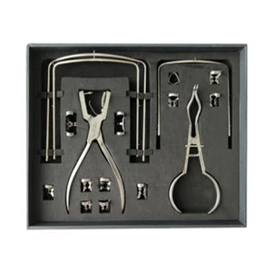 Dental Rubber Dam Kit Manual Stainless Steel Silver Forceps Brewer Punch Hole Plier Brinker <b>Clamps</b> <b>Frame</b> Endodontics Metal Med - Product Image 3