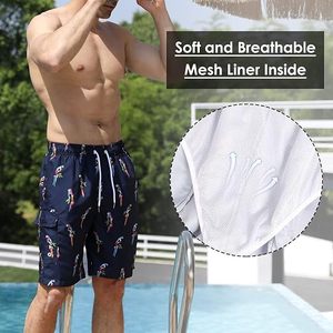 Shorts chino pour homme, qualité supérieure, anti-humidité, décontractés, pour l'été, extensibles, avec logo sur le devant, imprimé tortue, fermeture à cordon - Product Image 3