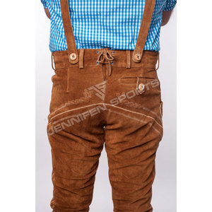 Shorts en daim pour homme, longueur genou, style Lederhosen, avec bretelles, style bavarois traditionnel, uni, décontracté, de qualité supérieure - Product Image 4