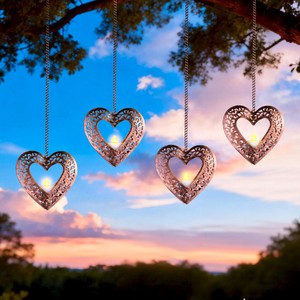 Handcrafted Walnut Wood Heart <b>Lanterns</b> with LED - Wholesale Decorative Lighting from India - Product Image 1