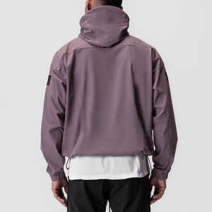 <b>Men's</b> Waterproof Windbreaker Anorak <b>Pullover</b> Hoodie Half-Zip Kangaroo Pocket Elastic Cuff Techwear Streetwear <b>Jacket</b> Wholesale - Product Image 3
