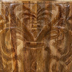 Mesa de centro artesanal tallada a mano en madera maciza de mango con acabado natural, hermosa para salas de estar y salones. - Product Image 6