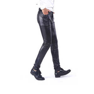 Pantalons en cuir pour hommes personnalisés, style moto, pantalons en cuir de qualité supérieure, production en gros OEM ODM - Product Image 1