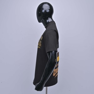 T-shirt en jersey de coton noir uni à logo personnalisé MRI, manches courtes, col rond, coupe ample, vêtements décontractés pour hommes, OEM 180 GSM - Product Image 3