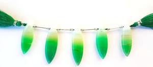 ลูกปัดหินแคลเซโดนีสีเขียวธรรมชาติทรงมาร์คีส์ผิวเรียบ สำหรับทำเครื่องประดับ ขายส่ง - Product Image 2