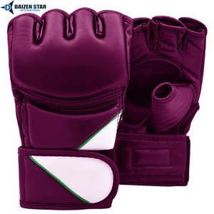 Gants de MMA pour adultes en cuir avec sangle de poignet à boucle et fermeture réglable pour l'entraînement de boxe - Product Image 5