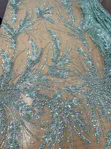 Tela de Tul Suave con Lentejuelas y Cuentas Bordadas a Mano, con Pedrería Pesada, para Vestidos de Alta Costura, Venta al Por Mayor - Product Image 2