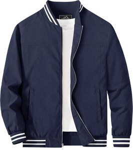 Chaqueta Varsity Blanca Unisex con Capucha, Detalles en Azul Marino, Cierre de Cremallera, Prenda Casual de Invierno, Material de Cuero, Corte Regular, Diseño Cortavientos - Product Image 6