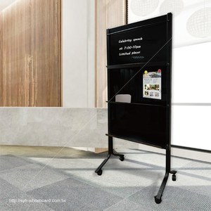 Movable Double-Sided Magnetic <b>Black</b> Partition <b>Board</b> for Workspace Organization - Product Image 6