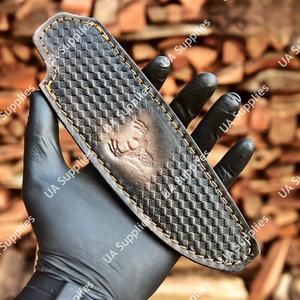 Funda de Cuero Genuino de Vaca Cosida a Mano de Alta Calidad para Cuchillo, con Presilla para Cinturón, para Cuchillos de Hoja Fija, Caza, Camping, EDC, UA - Product Image 3