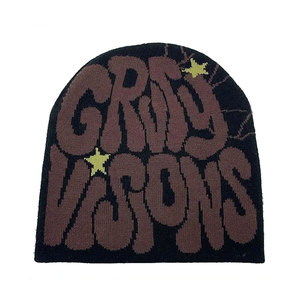 Custom Printing Y2K Jacquard Short Beanies Winter Knitted <b>Hats</b> Designer Cap Distressed Street Style <b>Hat</b> Wholesale Skull Cap Men - Product Image 5