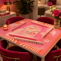 Tapis de Mahjong pliable en néoprène rose rétro original 33'' antidérapant doux pour table de poker américain, personnalisable, vente en gros