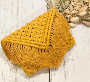 Bolso de Hombro de Macramé Tejido a Mano con Flecos de Cuentas de Seda, Bolso Cruzado Anudado, Duradero, Plegable, al por Mayor - Product Image 3