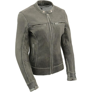 Chaqueta de Motociclista de Cuero Estilo Scooter 'Deportiva y Elegante' para Mujer SAMROZ SPORTS - Product Image 1