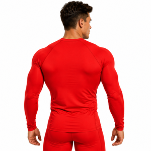 Fashion <b>Men</b> Rash Guard Solid Colour <b>Compression</b> Top High Quality Long Sleeve Gym <b>Shirt</b> Casual Fitness Wear Base Layer Quick Dry - Product Image 5