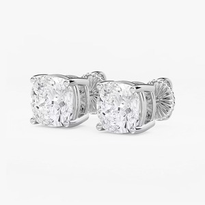 Pendientes de Oro Sólido de 10K de Alta Calidad, con Diamantes Cultivados en Laboratorio, Corte Cojín, Certificados por IGI, para Mujer, Ideales para Bodas, Aniversarios y Fiestas - Product Image 2