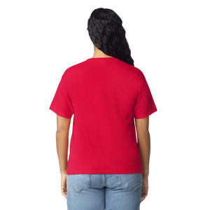Camiseta de Mujer Roja de Algodón Suave, Informal, de Manga Corta, Cómoda, Básica, a la Moda, Ropa Personalizada al por Mayor - Product Image 3