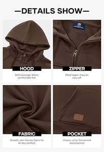 Sweat à capuche cargo brodé 100 % coton pour homme, demi-zip, poids moyen, décontracté, style workwear, tactique, avec poches - Product Image 6