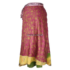 100 Formas de Usar el Pañuelo Mágico de Seda Vintage de la India de 38 Pulgadas, Pañuelo Largo de Seda Vintage para Mujer, Falda Envolvente de 2 Capas Reversible - Product Image 6