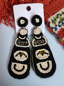 Pendientes de Alta Calidad con Forma de Botella de Cerveza Clásica, con Cuentas y Bordados a Mano, Multicolores, Unisex, para Bodas y Fiestas - Product Image 2