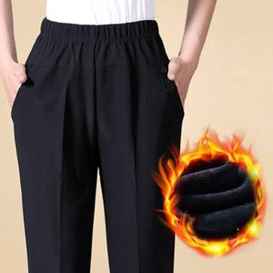 Pantalones de Mujer a Cuadros de Cintura Alta, Estilo Lápiz, Largos hasta el Tobillo, Cintura Elástica, Estilo Oficina, Mezcla de Lana y Poliéster, Antiarrugas - Product Image 5