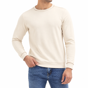Sweat-shirt à col rond personnalisé en coton tricoté, coupe classique, couleur unie, décontracté, pour l'automne - Product Image 1