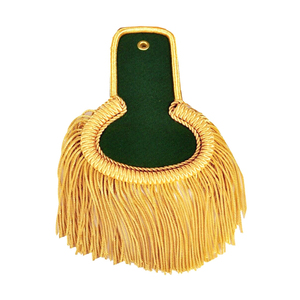 Epaulettes Gold Moon en rojo y dorado con flecos en espiral, hechos a mano, para ceremonias y desfiles, en venta, hechos en Pakistán. - Product Image 2