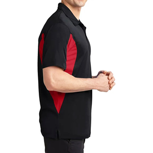 Men's <b>Black</b> Red Color Block <b>Polo</b> Shirt Short Sleeve Quick Dry Knitted Polyester Casual Sporty <b>Polo</b> Collar - Product Image 3