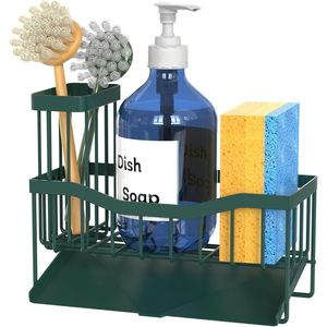 Organizzatore per Lavello in Acciaio Inox con Porta Spugna e Spazzola, Antiruggine, per Organizzazione Cucina - Product Image 1