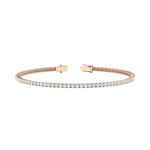 Rose Gold Plated Tennis <b>Bracelet</b> Round Diamond Channel Setting Women's Classic Wedding Jewelry - Product Image 3