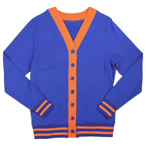 Nouveaux Cardigans Premium SSU pour Femmes en Laine Acrylique Tricotés Col V Manches Longues Rouge Bleu Double Boutonnage Style Preppy Universitaire Vente en Gros - Product Image 1