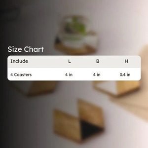 Posavasos Cuadrados Modernos de Madera con Diseño Geométrico en Blanco y Negro, Duraderos, Ecológicos y Antideslizantes para Decoración de Mesa - Product Image 3