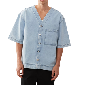 เสื้อเชิ้ตยีนส์ผู้ชาย ผ้าเดนิมใส่สบาย ขายส่ง ผ้าฝ้ายปรับแต่งได้ - Product Image 1