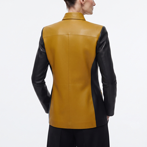 Women's Full Sleeve <b>Leather</b> <b>Blazer</b> Custom Fit Custom Women Long <b>Leather</b> <b>Blazer</b> Vintage <b>Jacket</b> Ladies Outerwear - Product Image 2