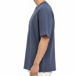 High Quality 100% Cotton Casual Wear Boxy Fit Lightweight <b>T</b>-<b>Shirt</b> Streetwear Solid Pattern Drop Shoulder Summer Wear Custom Logo - Product Image 3