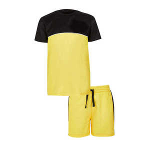 Wholesale Price Solid Custom Blank Design High Quality <b>Knitted</b> Two Piece Summer Shorts <b>Set</b> Unisex Casual Jogging Wear - Product Image 3